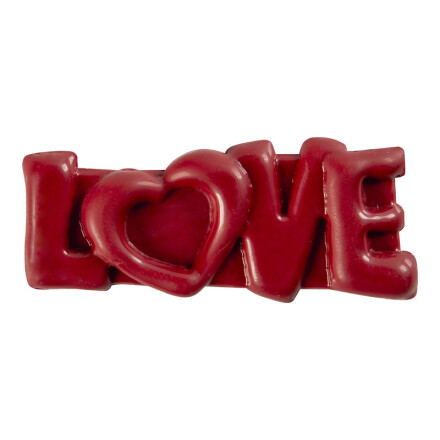 [08030676] 2068528 RED LOVE LETTER EMBOSSED 52X23MM 40 PCES