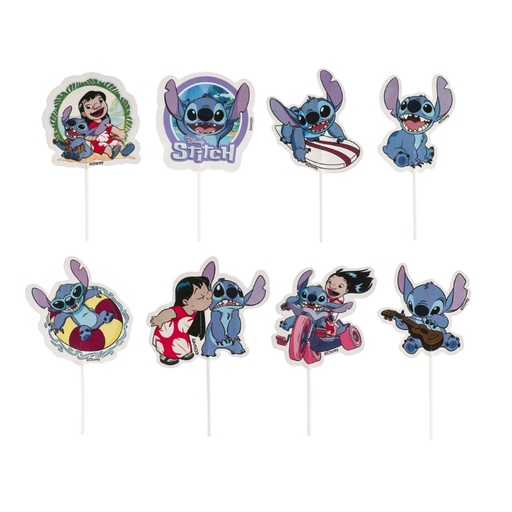 [00067394] CAKE TOPPERS IN PAPER STITCH 8 ASSORTED 16PCS