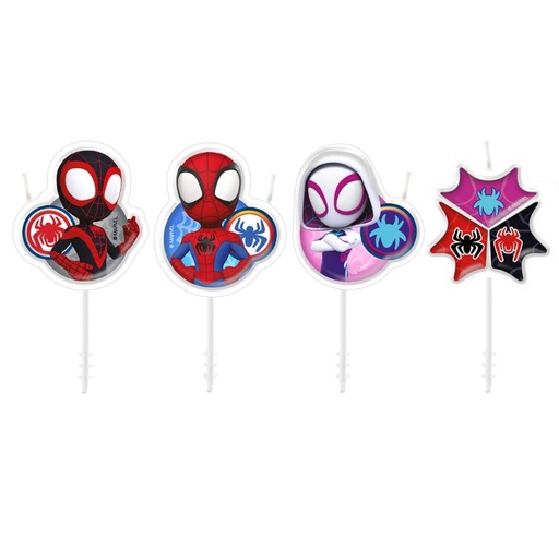[00067401] BIRTHDAY CANDLES SPIDEY 4PCS