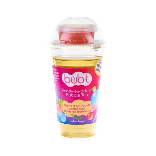 [00067402] BUB-T PEACH AND RASPBERRY PEARL FLAVORED GREEN TEA 460ML