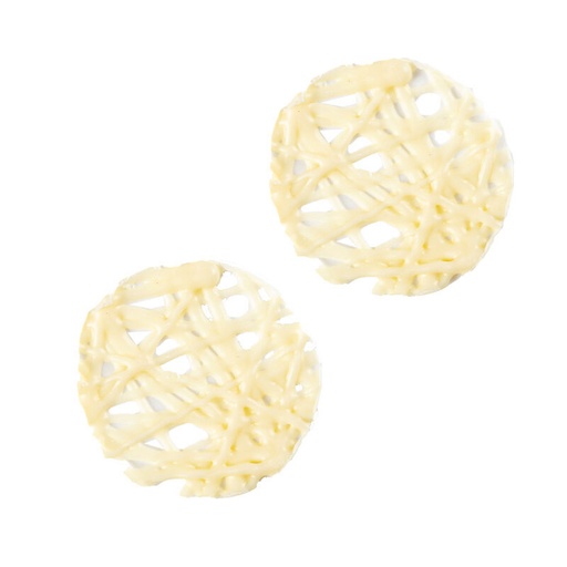 [08054003] 1034382 GRILLE RONDE CHOCOLAT BLANC 4CM 75 PCES