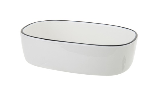 [00067550] C&T LASAGNE OVENSCHAAL 20X15XH5.2CM WIT MET ZWART GAAS - 7302751