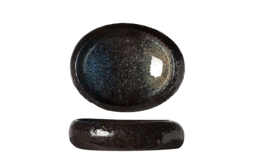 [00067576] BLACK YORU OVAL DISH 19X15XH5CM 21CL