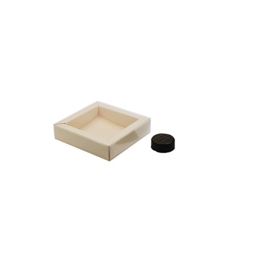 [00067751] BEIGE VENSTERDOOS N°9 6,6X6,6XH1,9CM KARTON VAN 24 STUKS