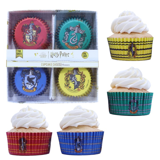 [00067882] CAISSETTES CUPCAKES 4 MAISONS DE POUDLARD 60PCS ***INDISPONIBLE AVANT FIN DECEMBRE***
