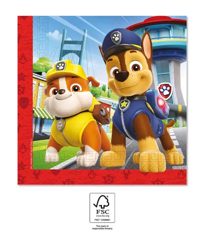 [00068353] PAW PATROL HERO SERVIETTES EN PAPIER 33x33cm 20pcs
