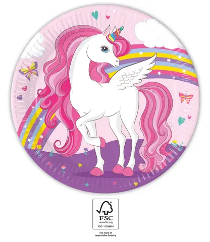 [00068408] UNICORN ASSIETTES EN PAPIER  23 cm