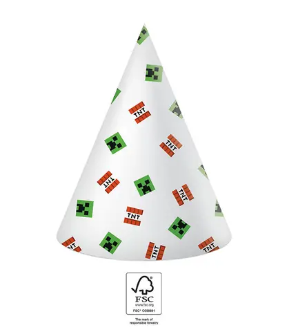 [00068433] MINECRAFT FSC CHAPEAUX EN PAPIER 6