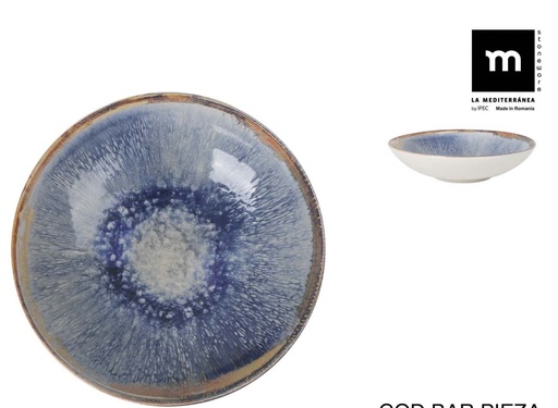[00068505] AELIA MONACO SOUP PLATE 21CM GREEN/BLUE STONEWARE  