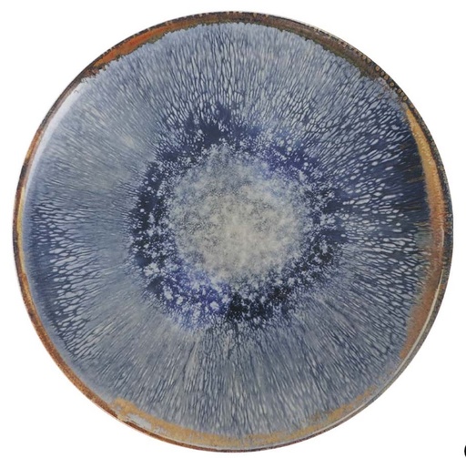 [00068506] AELIA MONACO PLATE 32.5CM BLUE/BEIGE STONEWARE  