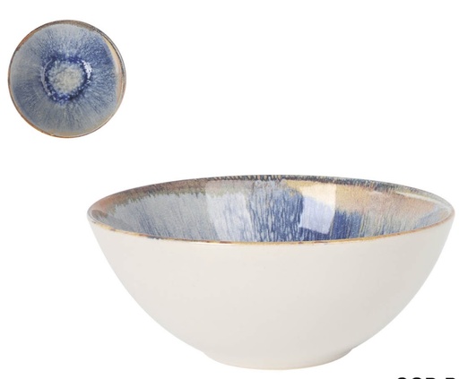 [00068507] AELIA MONACO BOWL 16X8CM BLUE/BEIGE STONEWARE