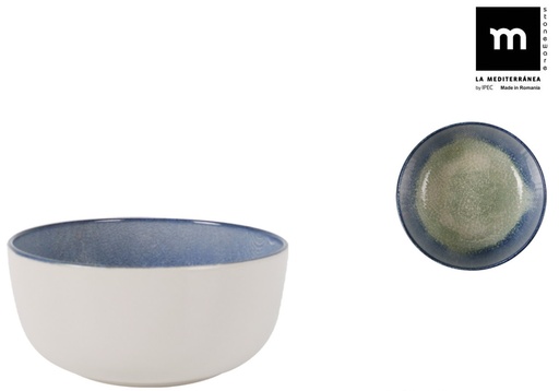 [00068519] OLAF MONACO SALAD BOWL/BOWL 14.5XH6.6CM GREEN/BLUE STONEWARE 