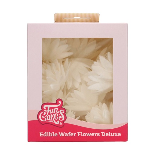 [00068856] FunCakes Oplaatbloemen Witte Aster 5,5cm 14 stuks