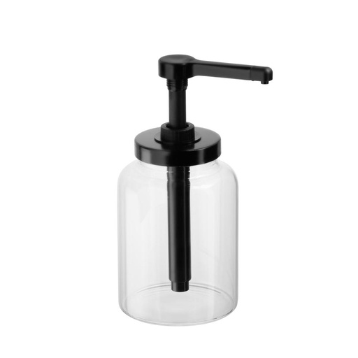 [00068890] APS GLASS SAUCE DISPENSER JAR 13XH27CM - 1.7L W/15ML PUMP PP - 93290