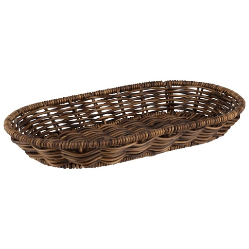 [00068896] APS BROWN OVAL BREAD BASKET 28X16XH4CM PP REINFORCED STAINLESS STEEL - 40343