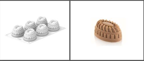 [00069064] SILIKOMART MOULE OVAL 124X84 H 43 MM "PLEIN CŒUR" 6 EMPREINTES DE 145ML