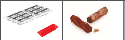 [00069074] SILIKOMART VORM TWIST 90 - 130X33 H 30 MM + SNIJDER - 6 VORMEN VAN 90ML