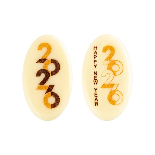 [00070339] 2014072 Plaquette Happy New Year 2026 3,9x2,3 cm 175pcs ***S/CDE***