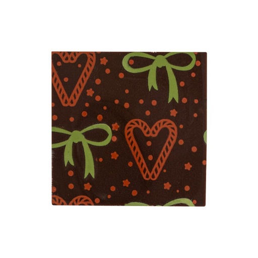 [00070373] 2015436 Square Christmas bow and heart 3x3 cm 220pcs ***ON/ORDER***