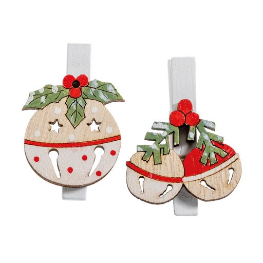 [00070657] BAG OF 6 CHRISTMAS BALL CLIPS 2ASS