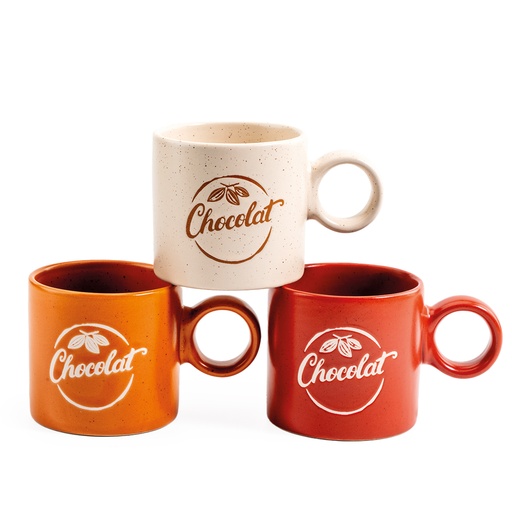 [00070678] MOK "CHOCOLADE" BEIGE/TERRACOTTA 3ASS Ø7CM H7CM