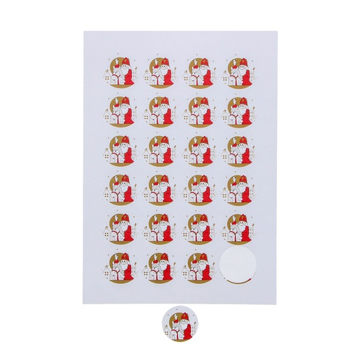 [00070671] STICKER 4CM SINTERKLAAS MET PAARD 24ST