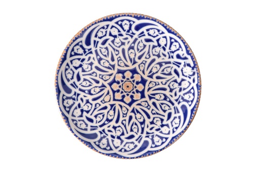 [00070945] PIOLI ORIENTAL ASSIETTE COUPE 23CM BLEU/BLANC PORCELAINE - OR18ML23