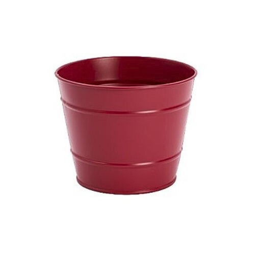 [00071048] POT EN ZINC ROUGE FONCE MAT 11.5CM HT 9 CM