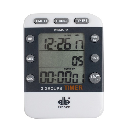 [00073203] ALLA DIGITAL TIMER 3 IN 1, 3 INDEPENDENT DISPLAYS (TIME, STOPWATCH AND TIMER) 88 x 66 MM H 13MM