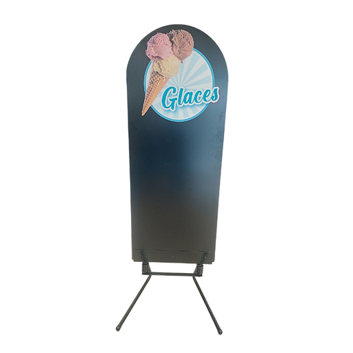[00073253] STOP-TROTTOIR "GLACE" DECOUPE ARRONDIE 60 x 150 CM + PIED