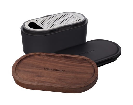 [00073871] MICROPLANE RAPE PARMESAN-CHOCOLATE - ANTRACITE NUTS WITH WALNUT LID - 532ML