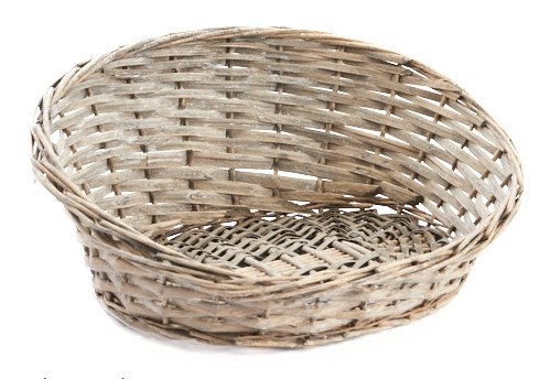 [00073882] GRIJZE HOUTEN ROTAN KATTENMAND 40 x 34CM H6/16CM