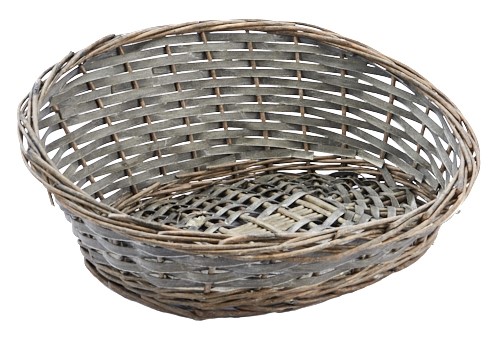 [00073883] PANIER CHAT EN OSIER BOIS GRIS 45 x 38CM HT8/18CM