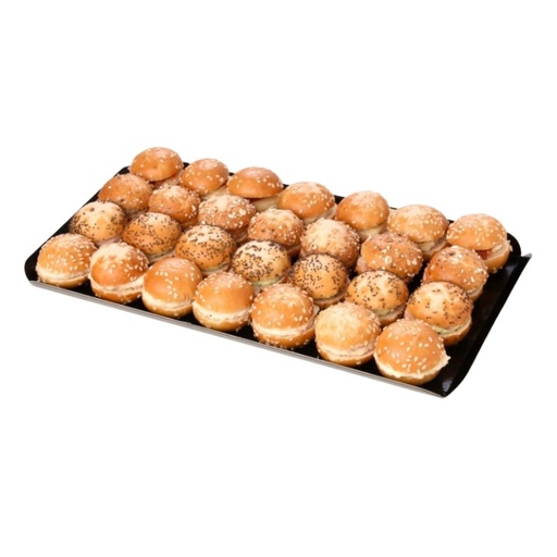 [00073905] ❄️BURGARD - PETITES BOUCHEES BRETZEL 28PCS : 7x BRETZEL SESAME/POULET/PARMESAN - 7x BRETZEL PAVOT/JAMBON CUIT/PESTO - 7x BRETZEL CEREALES CONCASSEES/SAUMON FUME/ANETH - 7x BRETZEL SESAME/COTE/TOMATES