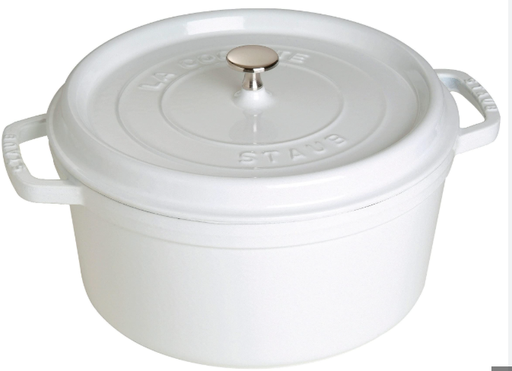 [00073921] STAUB ROUND WHITE COCOTTE 26CM  5.2L 