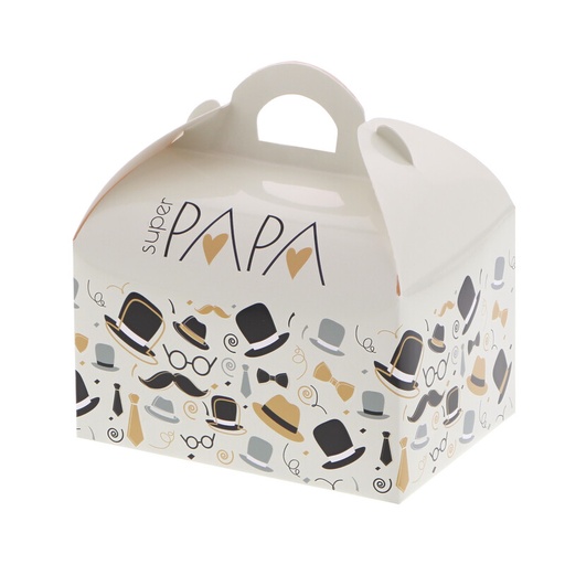 [00074080] BALLOTIN AVEC POIGNEE 250GR "SUPER PAPA" 10 X 8CM HT11CM