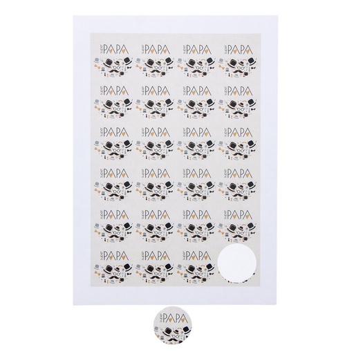 [00074085] AUTOCOLLANT 4CM "SUPER PAPA" 24PCS