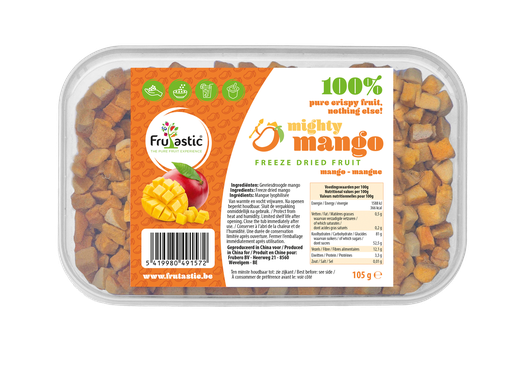 [00074167] CUBES DE MANGUES LYOPHILISEES 10MM BARQUETTE DE 105G 