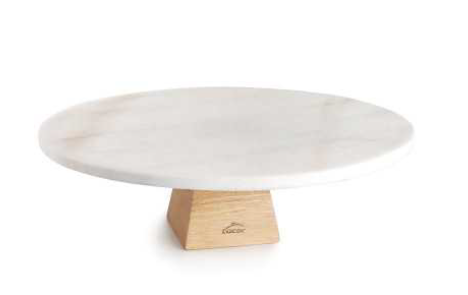 [00074189] LACOR MARMEREN TAARTENSTANDAARD Ø 30 CM HOUTEN POOT HT 9 CM 