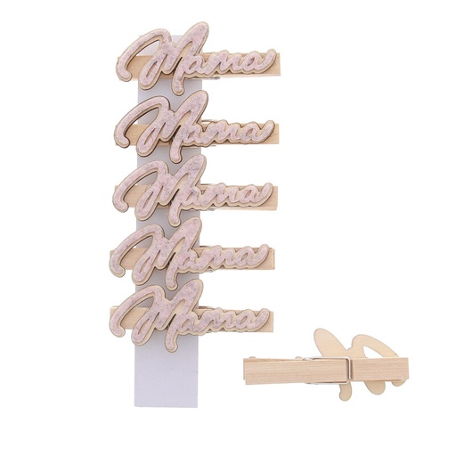 [00074479] PINCE ROSE "FLOWERY" - MAMA 6PCES 74 X 18MM HT 35MM  