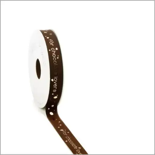 [00074653] BRUIN FLUWEEL LINT “FOR CHOCOLATE LOVERS” 15MM