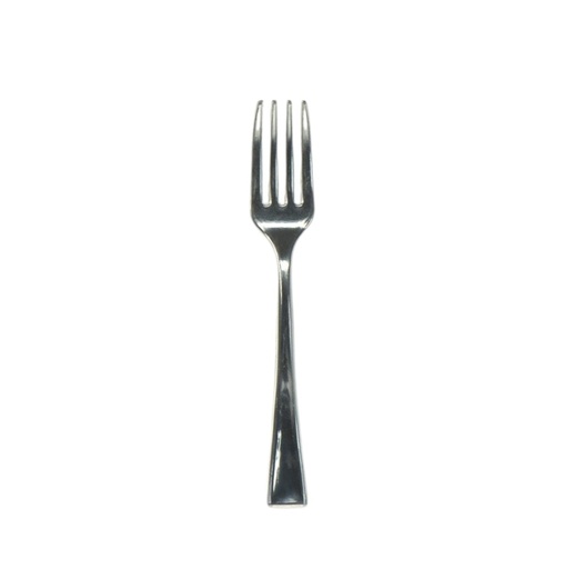 [00074749] SILVER PLASTIC FORK 10CM PACK OF 100 PCS