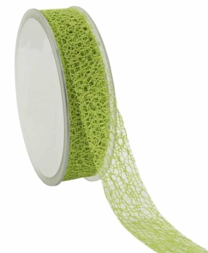 [70410133] GREEN LATTICE RIBBON 25MM 20M