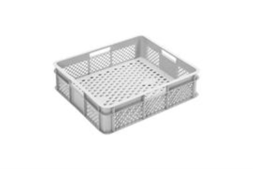 [50611143] STAPELBARE OPSLAGBAK 40X35X10.5CM GRIJS 12L MET GEPERFOREERDE BODEM & ZIJDEN