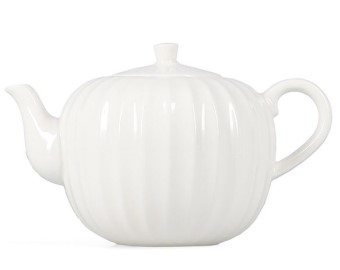 [00075675] BONBISTRO THEEPOT WIT PORSELEIN MET RIBBELING 58 CL 