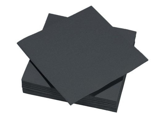[00075739] TASSINON COCKTAIL NAPKINS BLACK 25x25 CM 40PCS