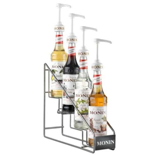[14100331] MONIN METAL SYRUP DISPENSER WITH STEPS FOR 4 BOTTLES