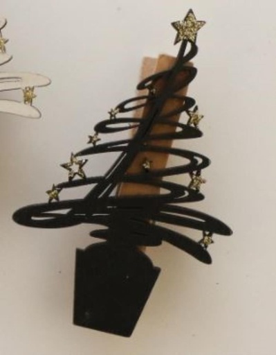 [62250613] CLIP "ZWARTE DEN MET GOUDEN STERREN H: 85 X L: 55 X B: 15 MM VERPAKKING VAN 6 STUKS