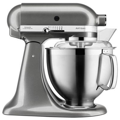 [57661462] KITCHENAID ARTISAN 185 STANDAARD KEUKENPROCESSOR 4,8L TIN GRIJS ROESTVRIJ STAAL ACCESSOIRES