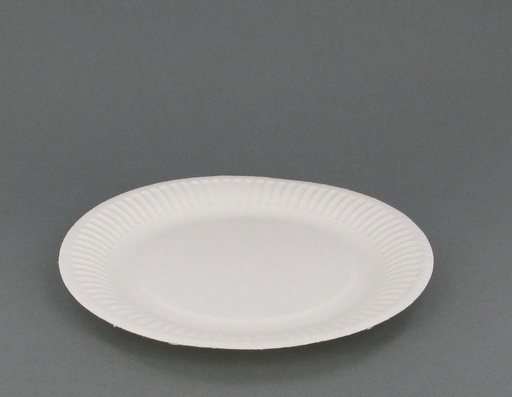 [23401130] WHITE CARDBOARD PLATES DIAM 21CM FOST+INCLUDED 250PCS